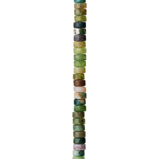 12 Pack: Green Fancy Jasper Round Heishi Beads by Bead Landing™, 6mm